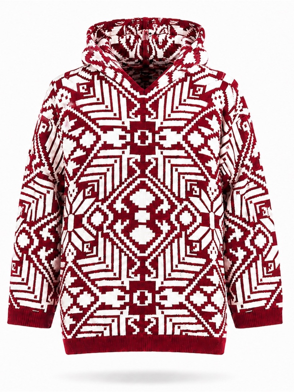 Ralph Lauren Vintage Nordic Snowflake Sweater Womens L Red Ivory Alpaca Acrylic